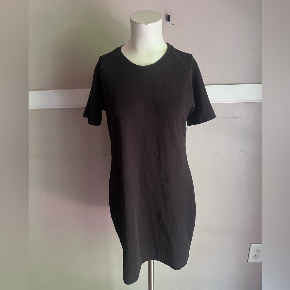jonathan martin Black Ribbed Short Sleeve Dress Top